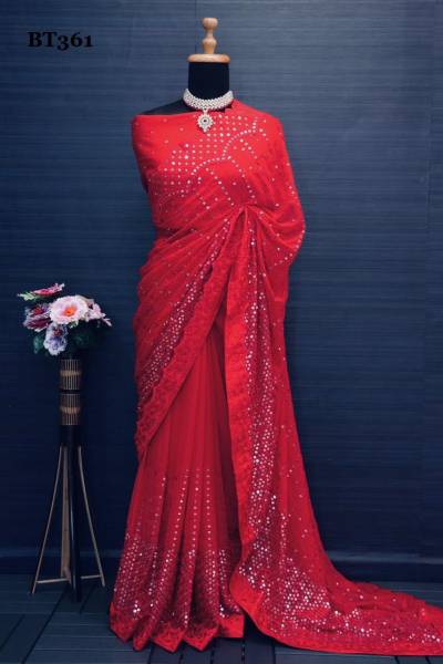 D.NO. BT361 BY BT GEORGETTE SAREE MANUFACTURER IN INDIA